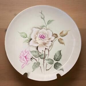 Vintage Plate Norcrest Beautiful Hand Painted Rose Japan 10.25 in.
